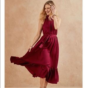 Banana Republic Halter Flounce Midi Dress